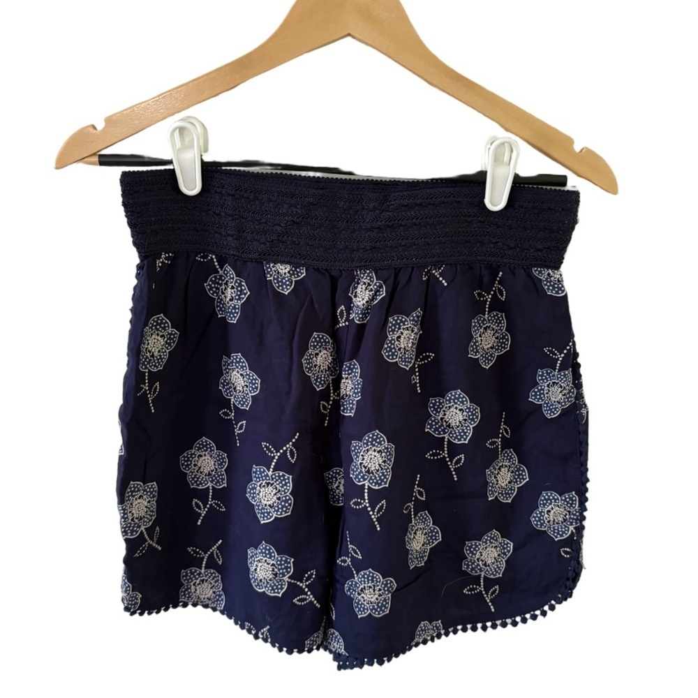 BeBop Blue and White High Waist Shorts